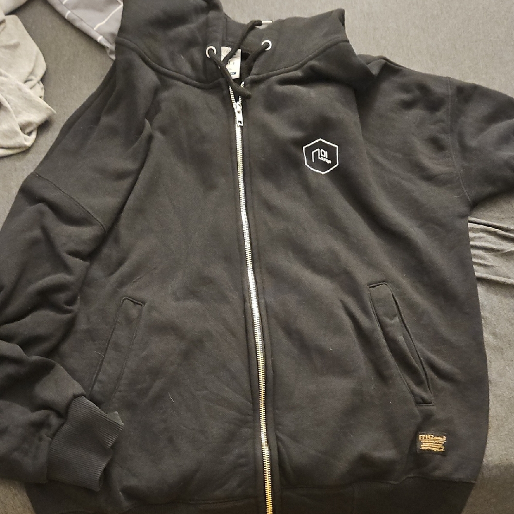 Noble Orbit Terry Korea Black Zip-Up Hoodie
